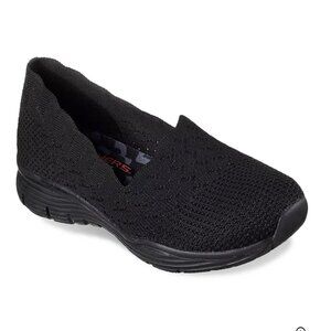 SKECHERS WOMEN SEAGER-STAT MEMORY FOAM  SLIP-ON SHOES Black Womens Size 7 Unworn